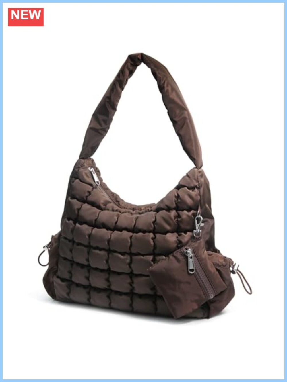 Quilted Puffer Hobo Shoulder Bag Lightweight Women Purse